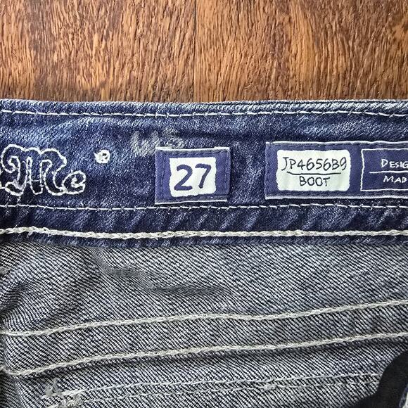 Miss Me Embellished Button Flap Bling Bootcut Jeans - Size 27 - JP4656B9 - Picture 9 of 9